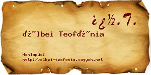 Ölbei Teofánia névjegykártya